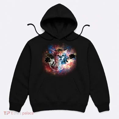 Funny Cat Floating In Space Hoodie