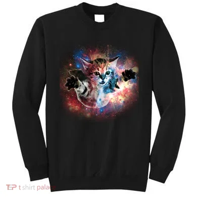 Funny Cat Floating In Space Sweatshirt