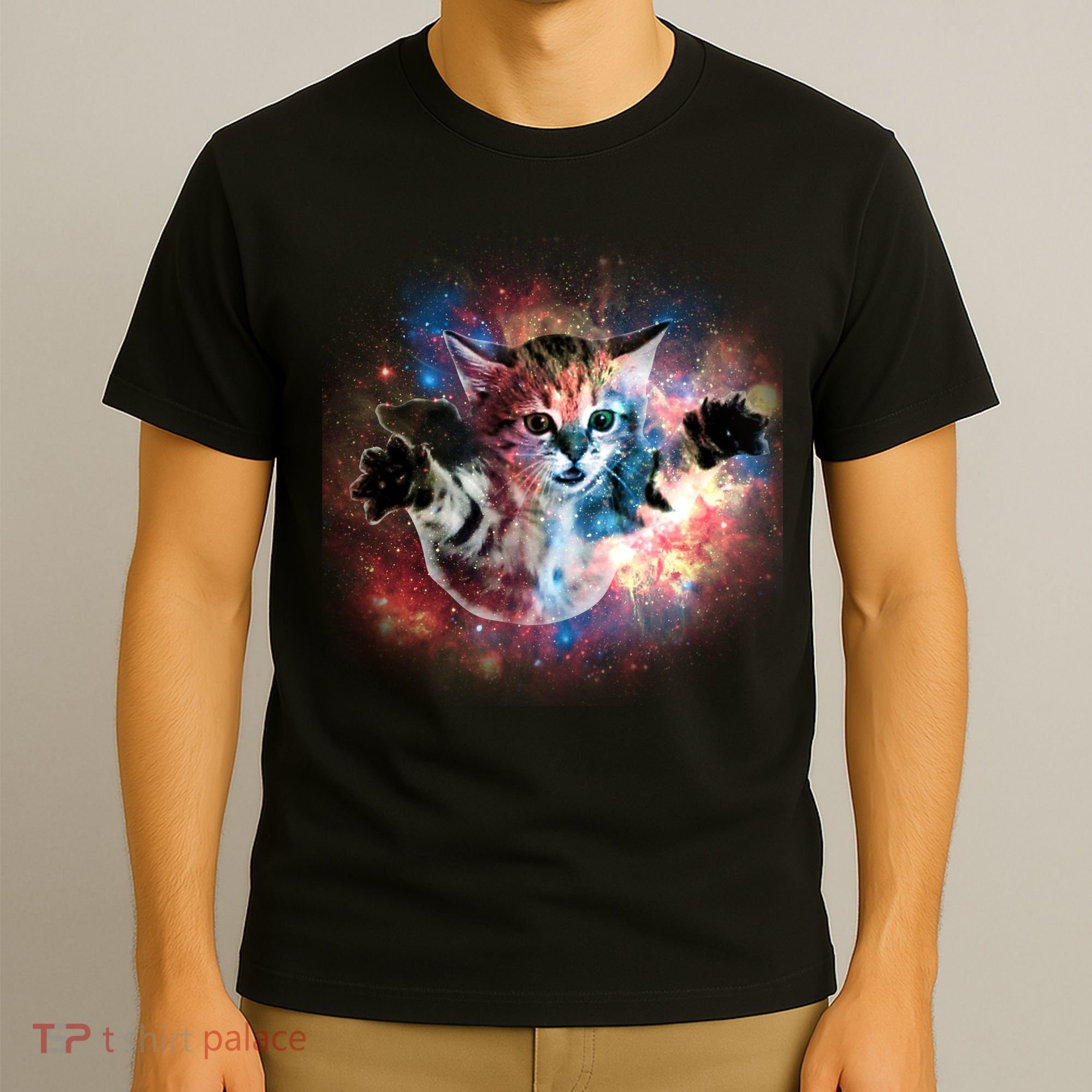 Funny Cat Floating In Space T-Shirt