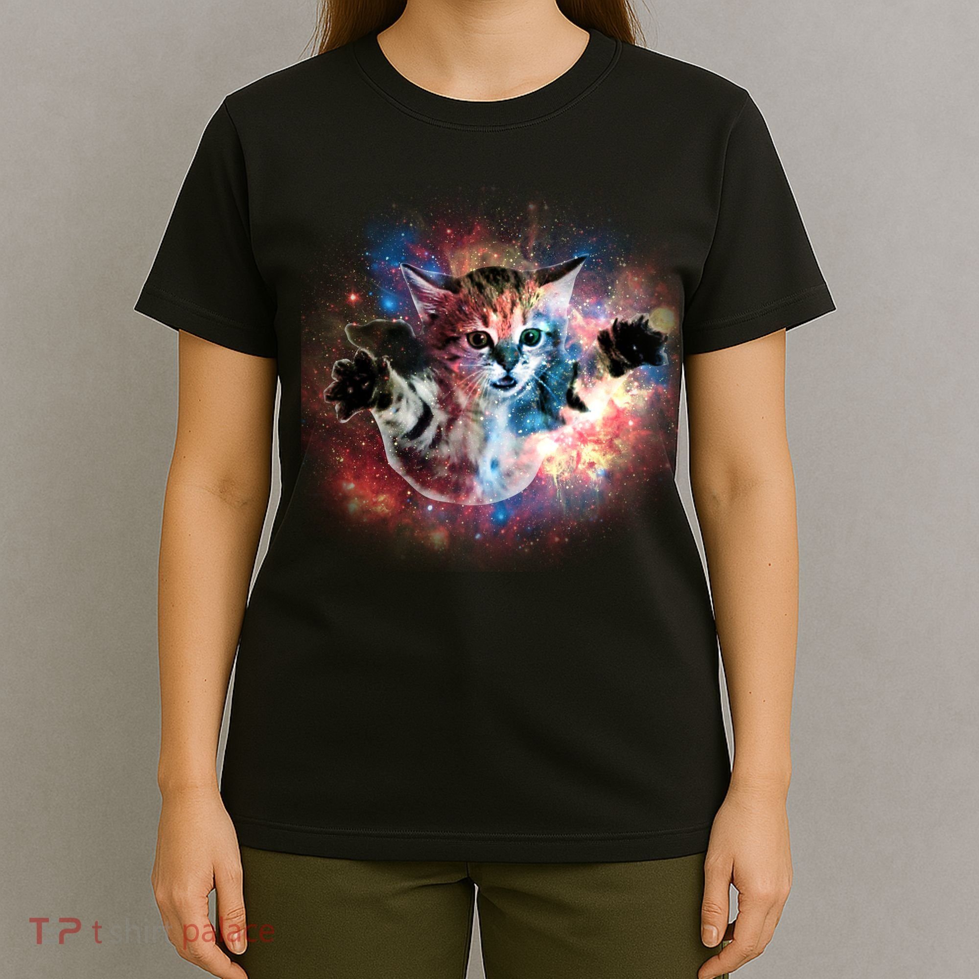 Funny Cat Floating In Space T-Shirt