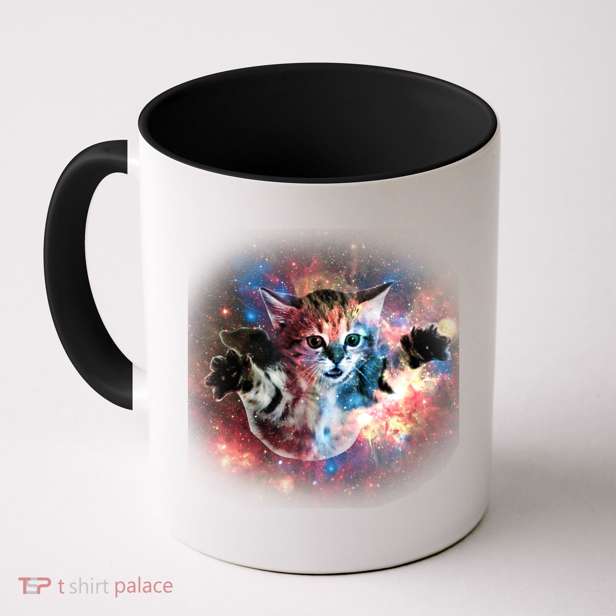 Funny Cat Floating In Space Coffee Mug