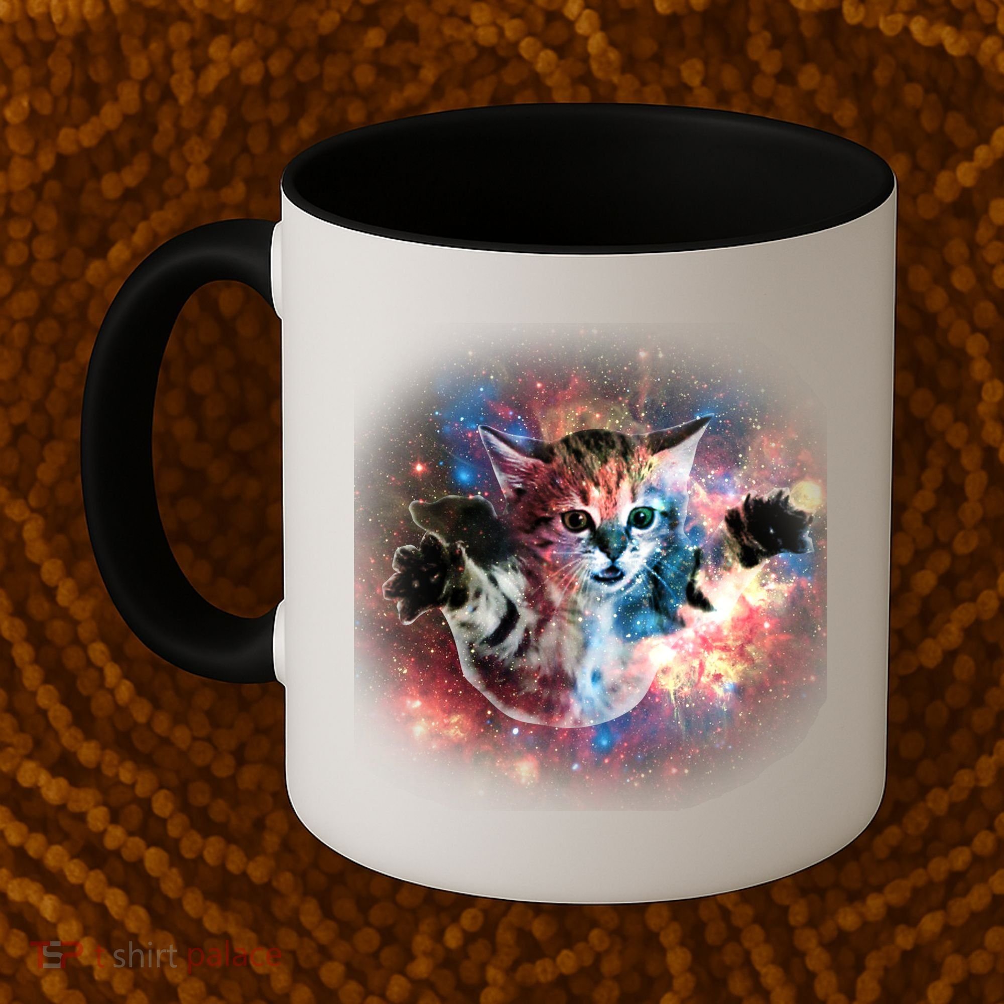 Funny Cat Floating In Space Coffee Mug