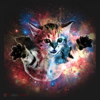 Funny Cat Floating In Space Polo thumb 3
