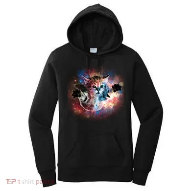 Funny Cat Floating In Space Women's Hoodie