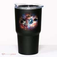 Funny Cat Floating In Space Tumbler thumb 0