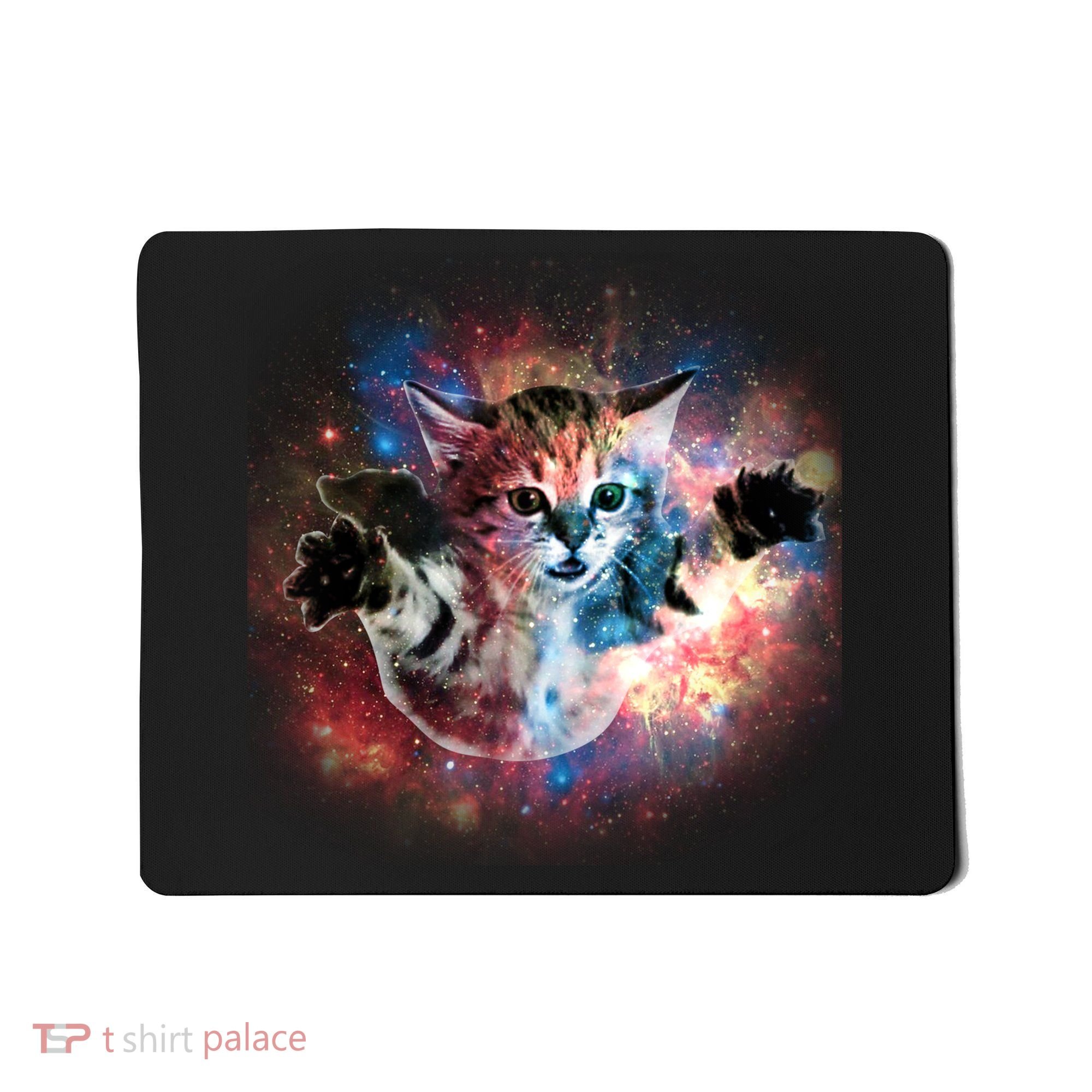 Funny Cat Floating In Space Mousepad