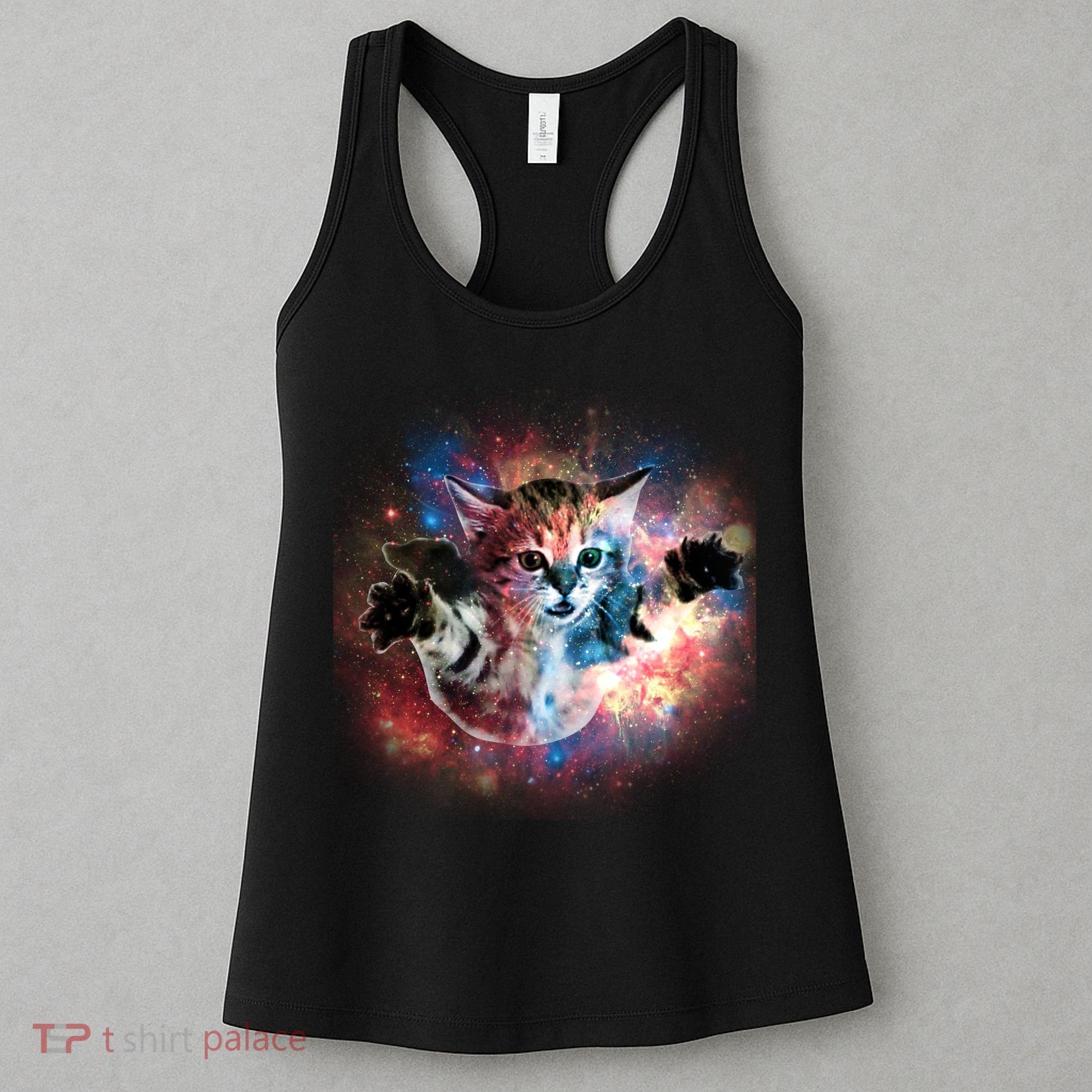Funny Cat Floating In Space Women's Tank Top