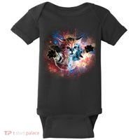 Funny Cat Floating In Space Baby Bodysuit thumb 0