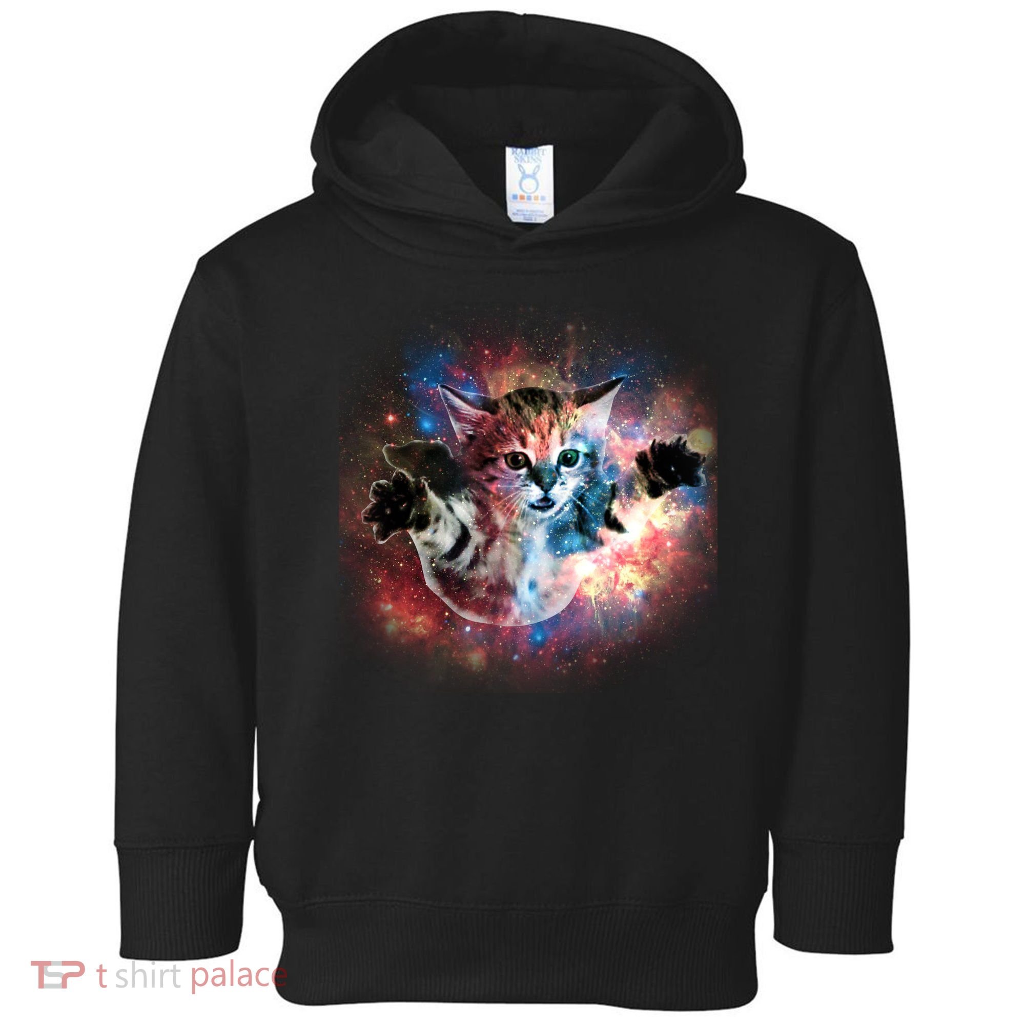 Funny Cat Floating In Space Toddler Hoodie