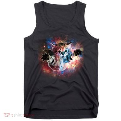 Funny Cat Floating In Space Tank Top