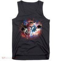 Funny Cat Floating In Space Tank Top thumb 0