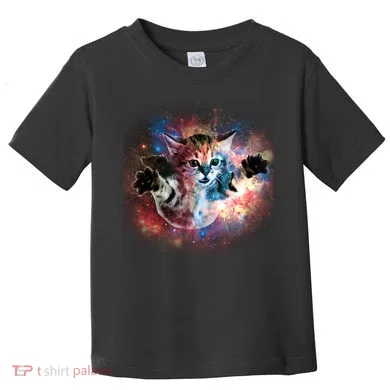 Funny Cat Floating In Space Toddler T-Shirt