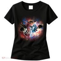 Funny Cat Floating In Space Women's T-Shirt thumb 0