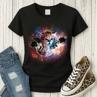 Funny Cat Floating In Space Women's T-Shirt thumb 3