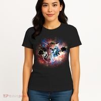 Funny Cat Floating In Space Women's T-Shirt thumb 4