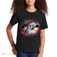 Funny Cat Floating In Space Kids T-Shirt thumb 2