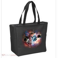 Funny Cat Floating In Space Tote Bag thumb 2