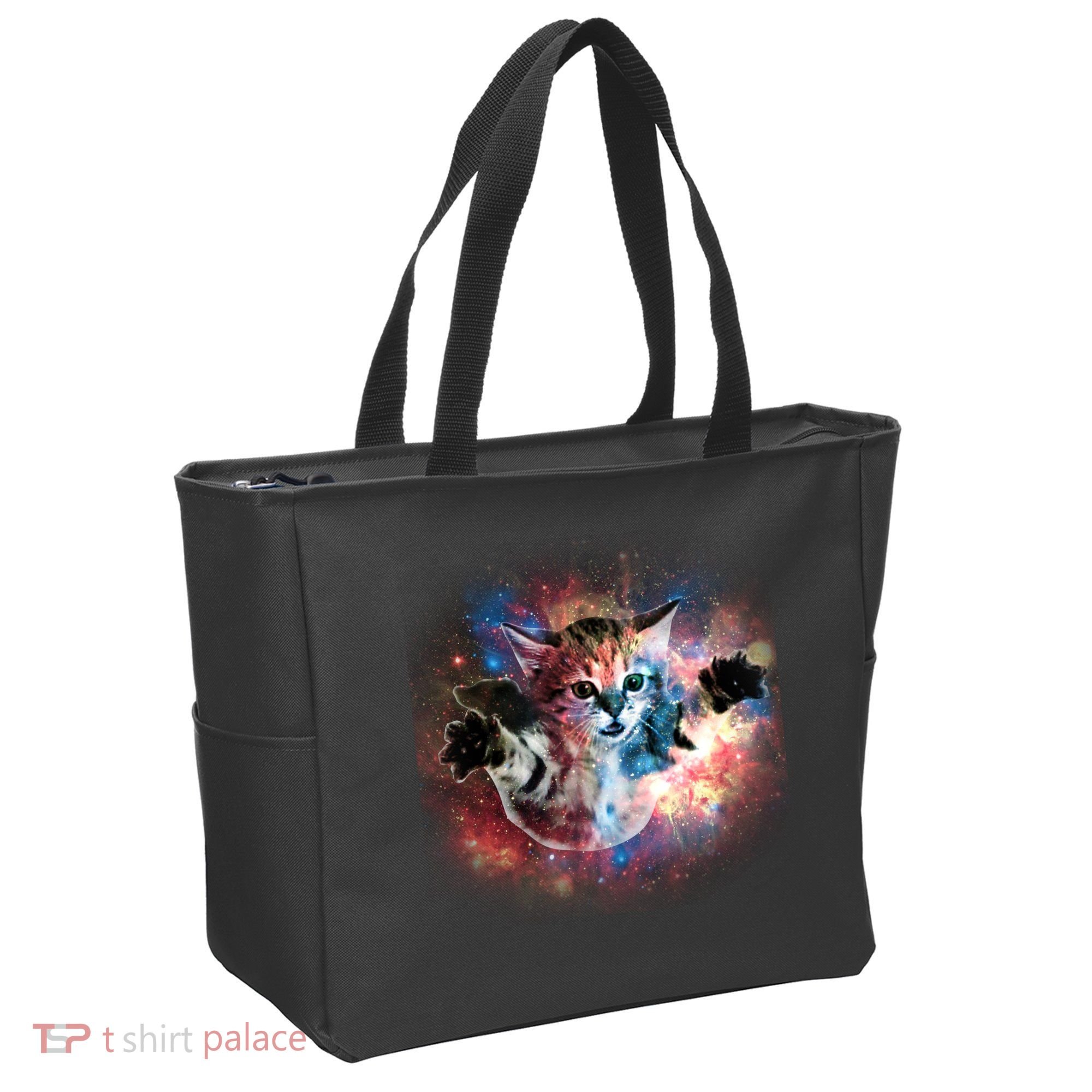 Funny Cat Floating In Space Tote Bag