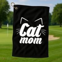Funny Cat Mom  Cat Lover Golf Towel thumb 1