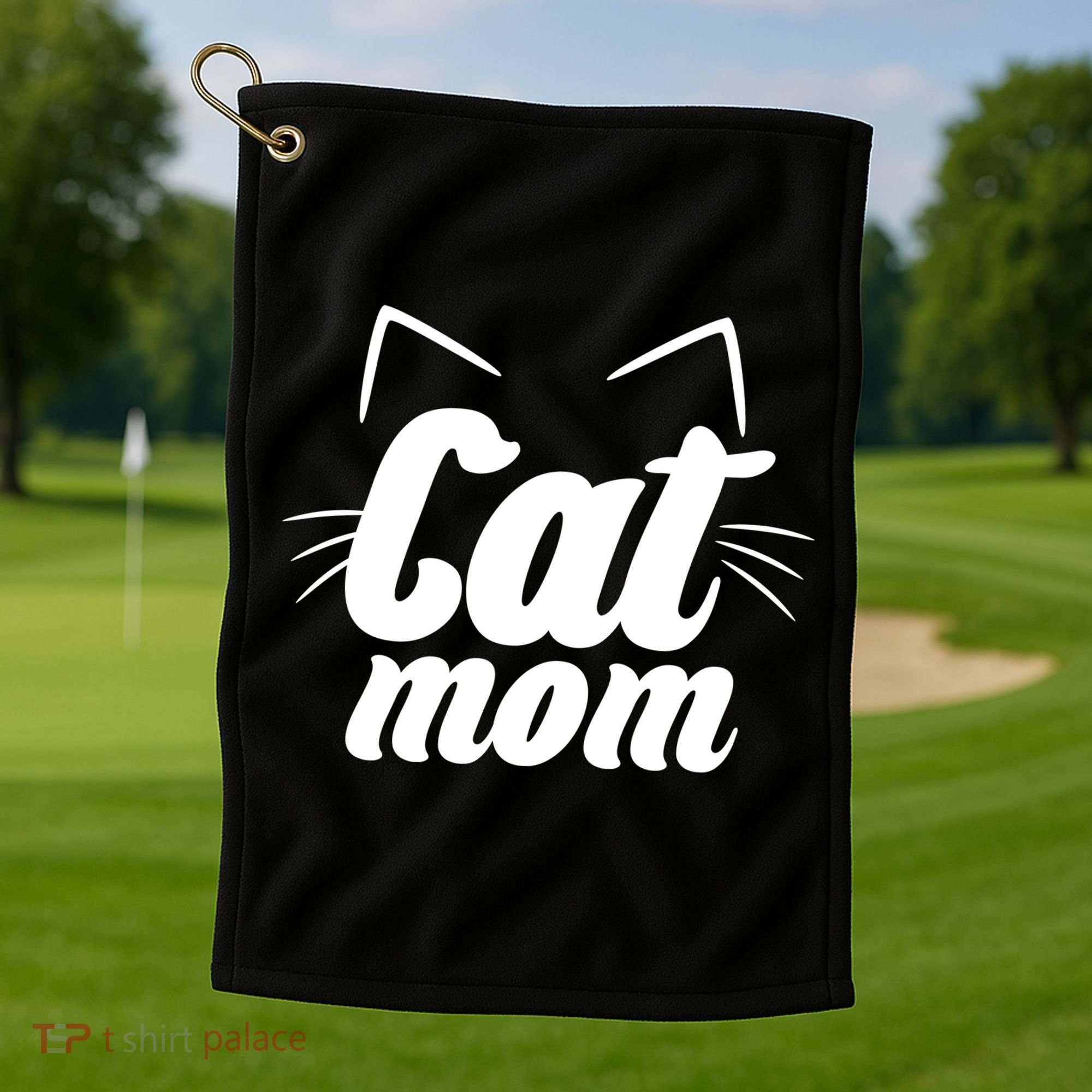 Funny Cat Mom  Cat Lover Golf Towel