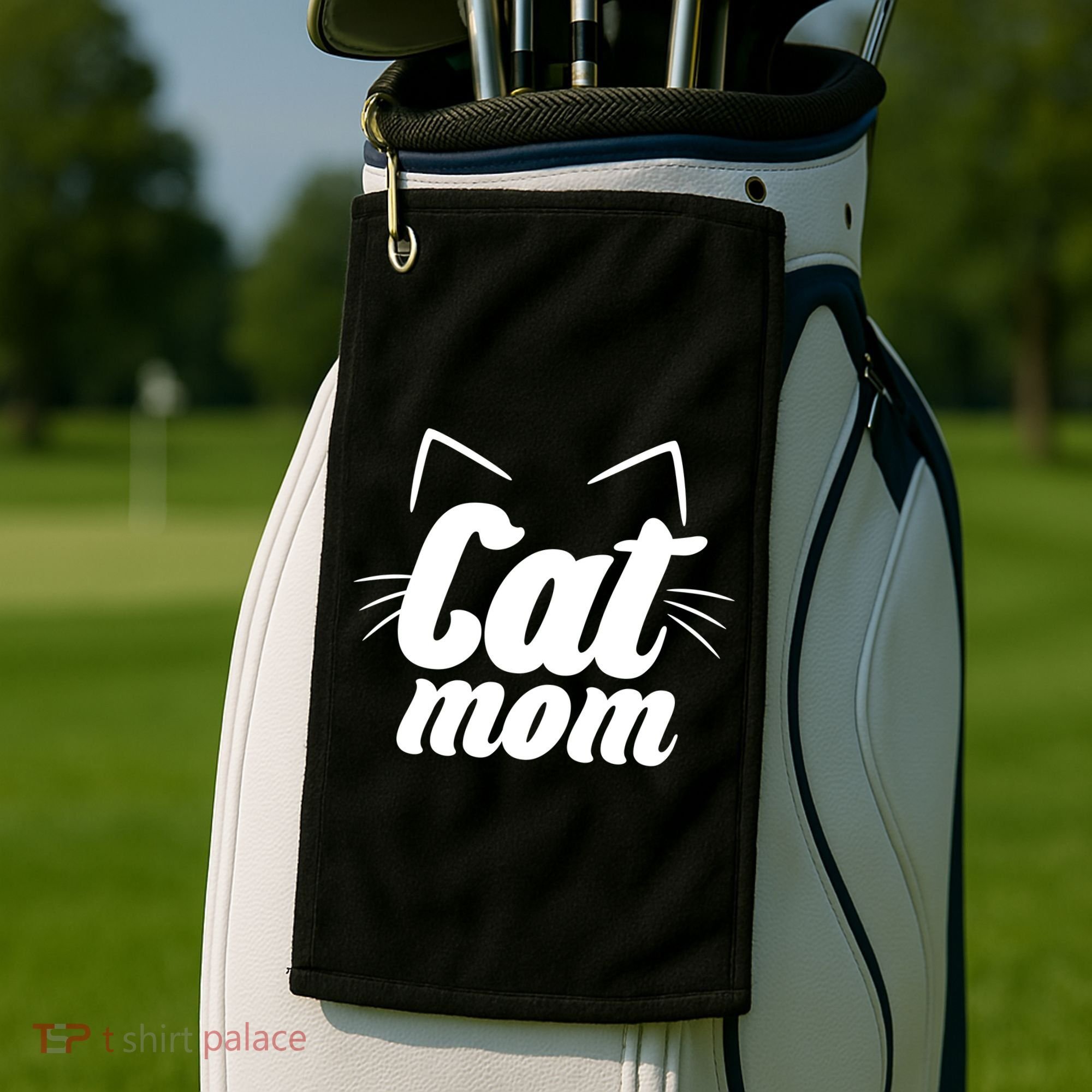 Funny Cat Mom  Cat Lover Golf Towel