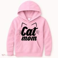 Funny Cat Mom  Cat Lover Kids Hoodie thumb 0
