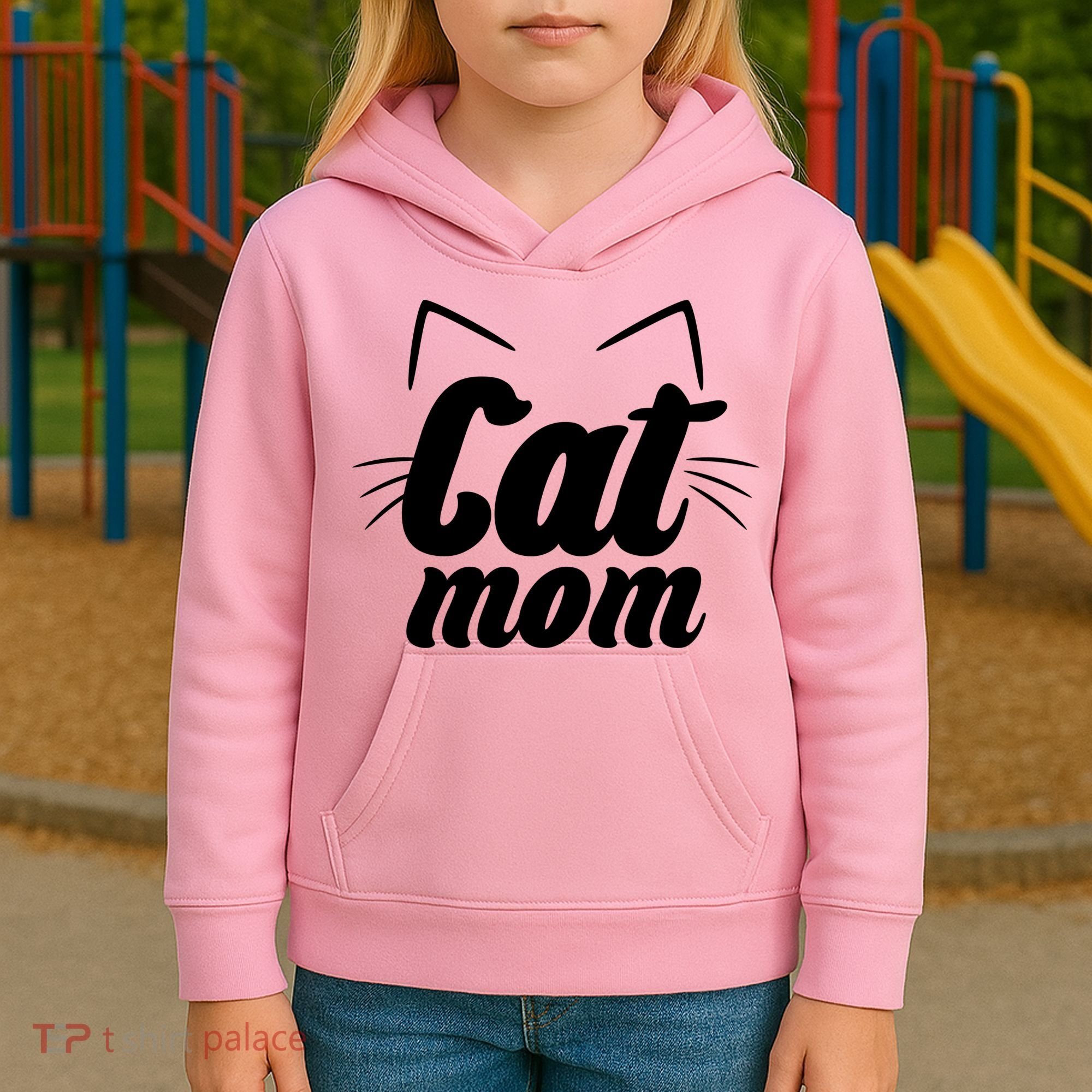 Funny Cat Mom  Cat Lover Kids Hoodie