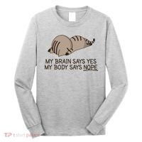 Funny Cat My Body Says NOPE  Long Sleeve Shirt thumb 0