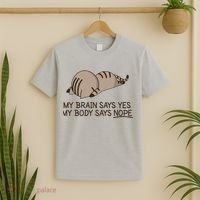 Funny Cat My Body Says NOPE  T-Shirt thumb 2