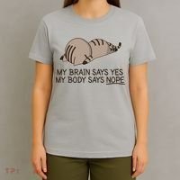 Funny Cat My Body Says NOPE  T-Shirt thumb 4