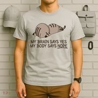 Funny Cat My Body Says NOPE  T-Shirt thumb 6
