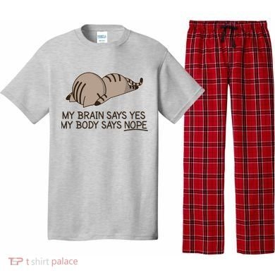 Funny Cat My Body Says NOPE  Pajama Set