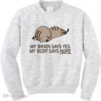 Funny Cat My Body Says NOPE  Kids Sweatshirt thumb 0