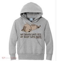 Funny Cat My Body Says NOPE  Kids Hoodie thumb 0