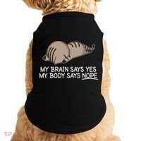 Funny Cat My Body Says NOPE  Doggie Tank thumb 0