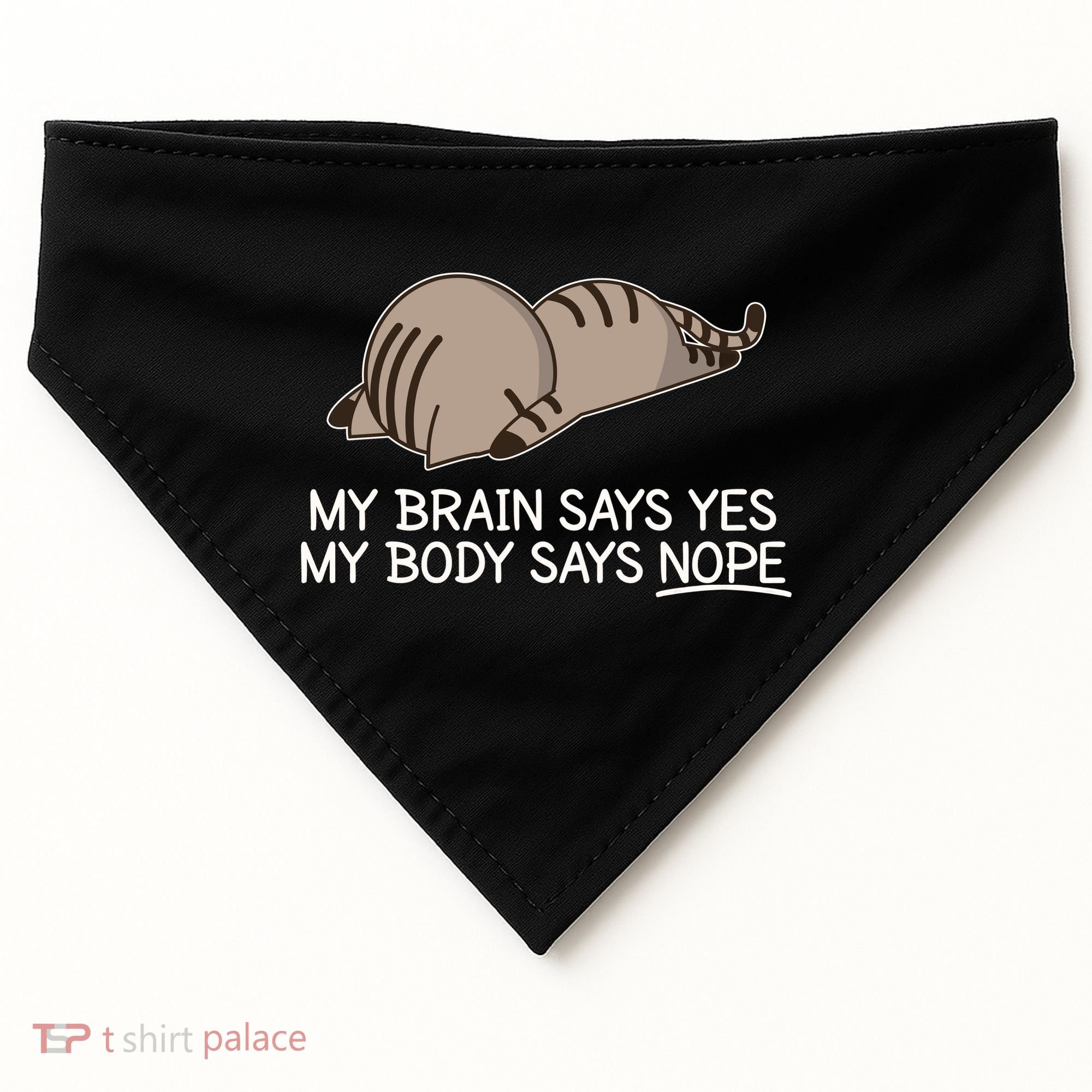 Funny Cat My Body Says NOPE  USA-Made Doggie Bandana