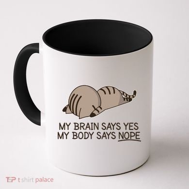 Funny Cat My Body Says NOPE  Coffee Mug