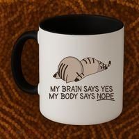Funny Cat My Body Says NOPE  Coffee Mug thumb 2
