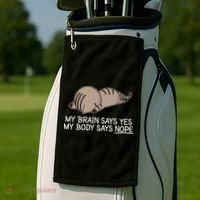 Funny Cat My Body Says NOPE  Golf Towel thumb 2