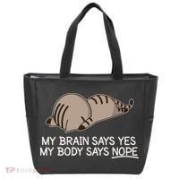 Funny Cat My Body Says NOPE  Tote Bag thumb 0