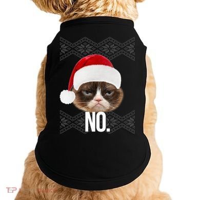 Funny Cat NO Meme Ugly Christmas Sweater Doggie Tank
