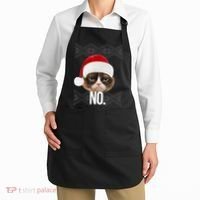 Funny Cat NO Meme Ugly Christmas Sweater Apron thumb 2