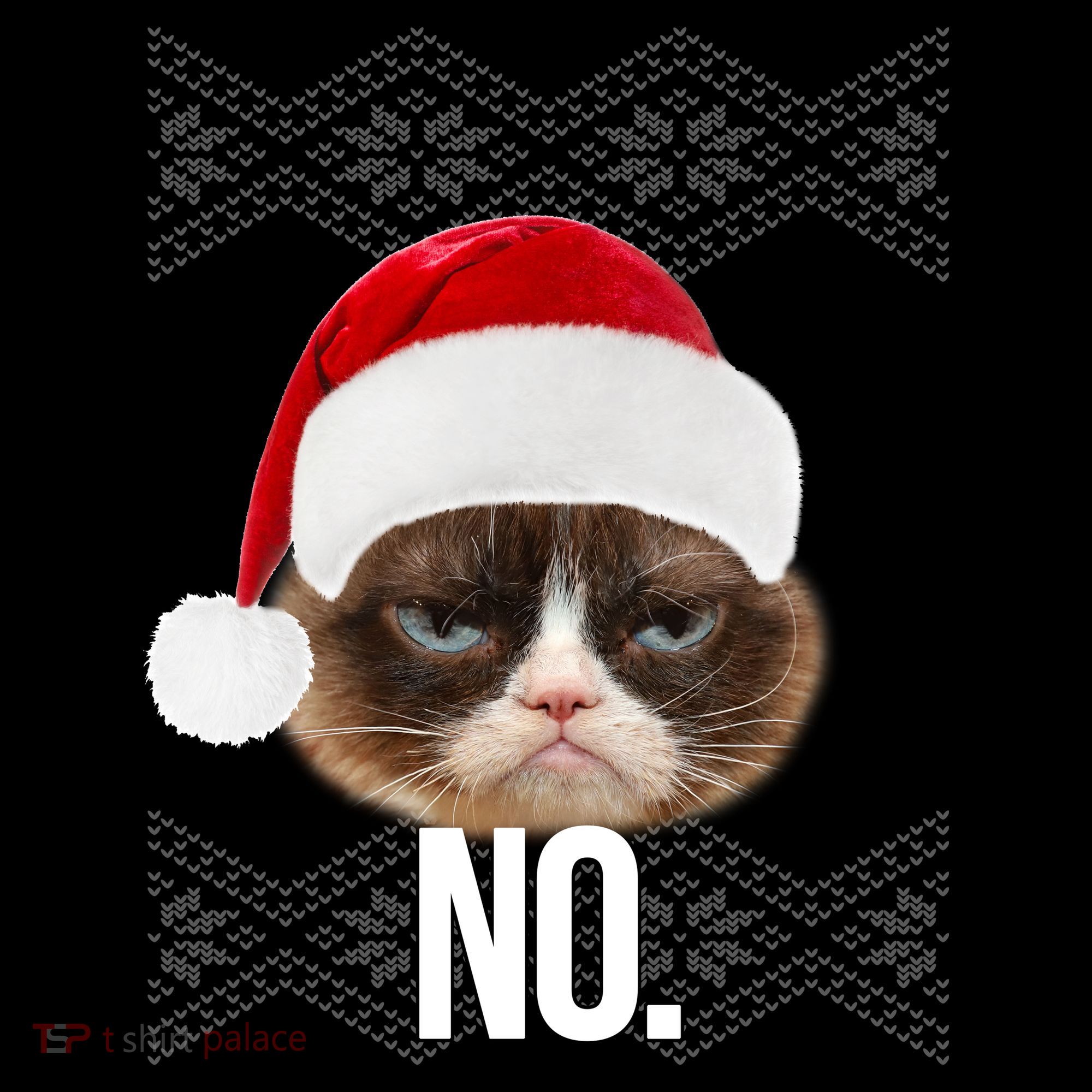 Funny Cat NO Meme Ugly Christmas Sweater Apron