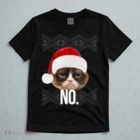 Funny Cat NO Meme Ugly Christmas Sweater T-Shirt thumb 5