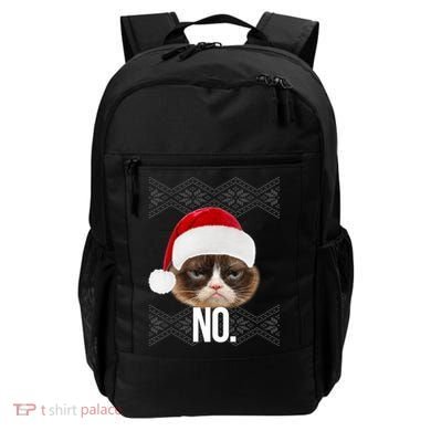 Funny Cat NO Meme Ugly Christmas Sweater Backpack
