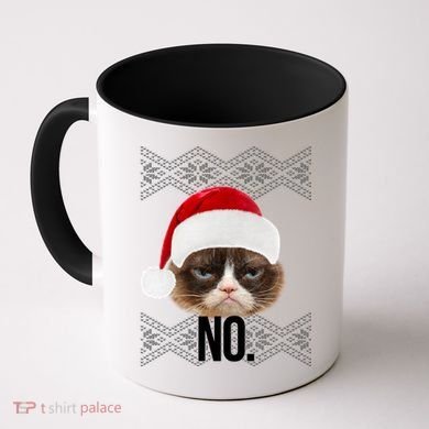 Funny Cat NO Meme Ugly Christmas Sweater Coffee Mug
