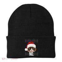 Funny Cat NO Meme Ugly Christmas Sweater Beanie thumb 0