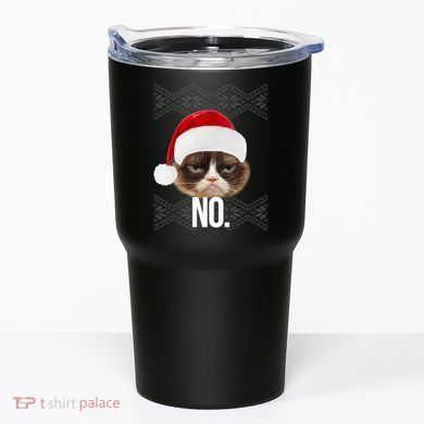 Funny Cat NO Meme Ugly Christmas Sweater Tumbler