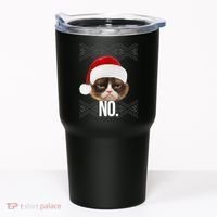 Funny Cat NO Meme Ugly Christmas Sweater Tumbler thumb 0