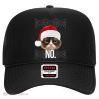 Funny Cat NO Meme Ugly Christmas Sweater Hat thumb 0